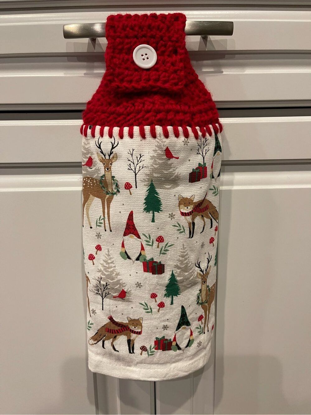 Crochet Top Kitchen Towel- Christmas Theme